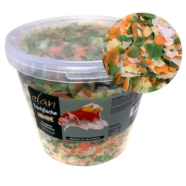 Elan Teichflocken Premuimfutter mit verschiedenen Flocken 5,5 L Flocken