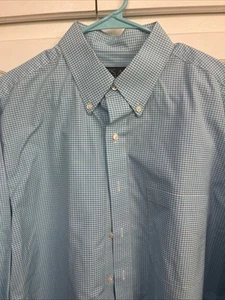 Jos. A. Bank Travelers Collection Blue Button-Down Shirt L 100% Cotton - Picture 1 of 3