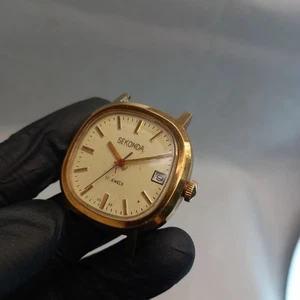 Sekonda Men's Soviet Watch Mechanical 2614.2H Wristwatch USSR Au Calendar - Picture 1 of 19