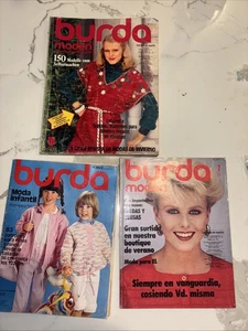 3 vtg burda magazine Spanish W/patterns 1980’s - Picture 1 of 12