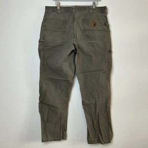 Pantalones Carhartt Para Hombre 38x32 Sueltos Ajuste Original Lona Trabajo Peto Cuero Parche - Imagen 1 de 15