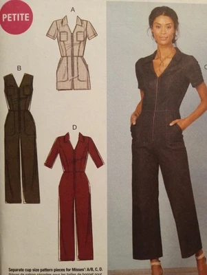 Shorts Romper Sewing Pattern Zip Front Jumpsuit Sewing Pattern M7908 Sz 6-14 - Image 1 of 3