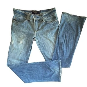 Juicy Couture Vintage Flare Y2K-Made In USA-Low Rise 100% Cotton-Denim Jeans-27 - Picture 1 of 11