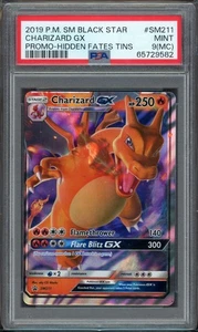 Charizard GX SM211 Hidden Fates Tins Promo MISCUT INK DOTS ERROR PSA 9 MINT MC - Picture 1 of 2