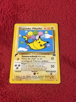 Flying Pikachu German Pokemon WOTC Black Star #25 1999 Lp - Image 1 of 4