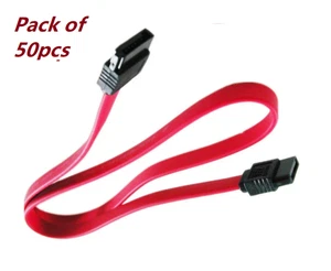 50er Pack PTC 7 Pin SATA auf SATA Serial ATA Datenkabel für Festplatte HDD 20 Zoll - Bild 1 von 2