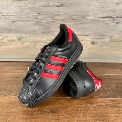 adidas Superstar 2 Mens Size 10 Core Black Lucid Red Cloud White JQ3176 - Image 1 of 4