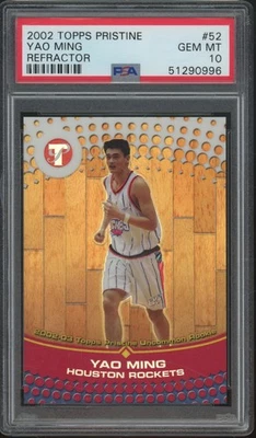 2002 Topps Pristine Refractor #52 Yao Ming /499 RC Rookie Gem Perfeito Estado PSA 10 - Imagem 1 de 2
