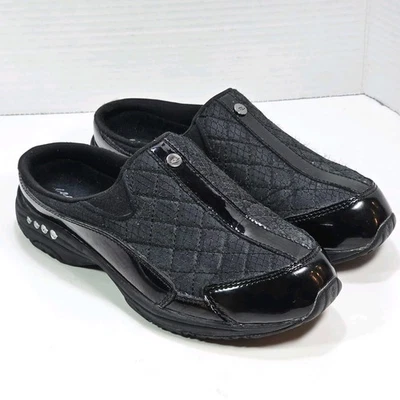 Easy Spirit Womens Travel Time Mules Size 8 .0 M Black Patent Leather Slip-on - Image 1 of 4