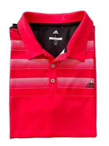 adidas Polo Shirt Mens Large Red Black Short Sleeve Logo Collared Golf Casual. - Picture 1 of 7