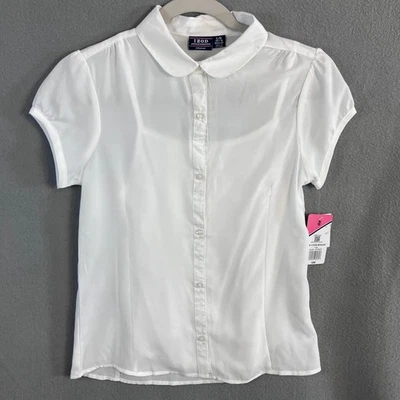 Blusa escolar con cami para niñas Izod talla L/14-16 blanca nueva con etiquetas Foto 1 de 4