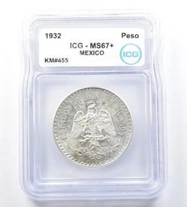1932 Mexico Peso KM#455 MS67+ ICG *8826 - Picture 1 of 3