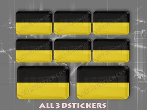8 x Adesivi Resinati 3D Rettangolare Bandiera Baden-Württemberg- Tutte le Bandie - Imagen 1 de 1