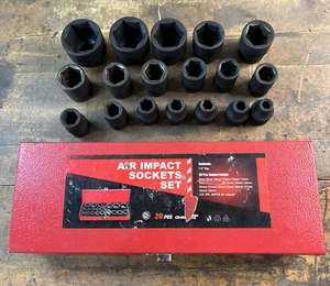 18pcs 1/2” Drive Metric 6-pt Standard Depth Air Impact Socket Set -READ - Foto 1 di 8