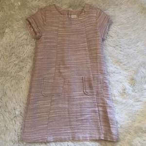 Gymboree Dress Girls Pink Tweed SZ 6 Pockets Short Sleeve Party - Picture 1 of 3