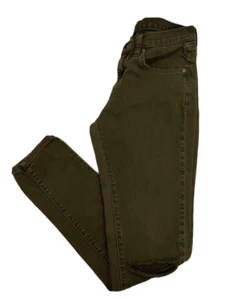 CARMAR Skinny Jeans Womens 27 Dark Army Green Slim Fit Denim Pants 30" Inseam - Picture 1 of 12