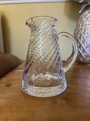 A Great Quality Glass Flare (Twist) Pattern Small (1/2 Pint) Jug VGC. Heavy - Image 1 of 4