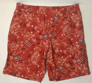 COLUMBIA PFG Youth Boys Swim Trunks Red Fish Print Shorts Bathing Suit Size XL - Picture 1 of 5