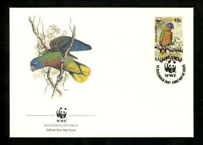 Postal History WWF FDC St. Lucia Scott #902-903 Amazon Parrot 1987 Set 4 - Image 1 of 4