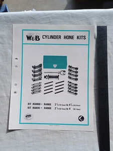 W&B Warren & Brown Special Tools Cylinder Hone Kits Page Sheet - Picture 1 of 2