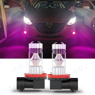 LED Fog Light Bulbs H8 H9 H11 Fog Light Bulb Pink Purple High Power 110W Lamps Foto 1 de 4