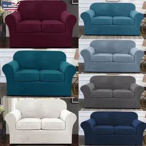 Samt Stretch Couch Sofa Slipper 2/3 Sitzer Sofa Bezüge mit Kissenbezug USA - Bild 1 von 77