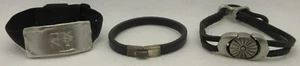 Lot of 3 VTG Bracelets Black & Silver / Silver Tone Incl DKNY,  925, Etc. READ - Picture 1 of 14