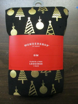 WONDERSHOP POLAR FORRADO LEGGINGS ÁRBOLES DE NAVIDAD Y BOLAS PEQUEÑO MEDIANO 4-10 NUEVO Foto 1 de 2