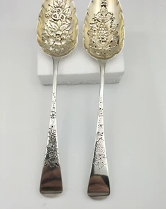 Antique 1803 Georgian Stunning Berry Spoon x2 Stirling Silver Stephen Adams I AF - Picture 1 of 11