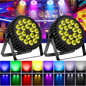 2 Stück 270 W 18 LEDs RGBW Par Bühnenbeleuchtung DMX512 Beam Party Club DJ Disco Licht - Bild 1 von 12