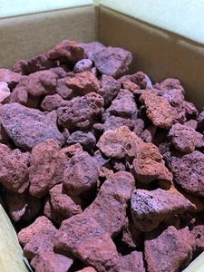 25LB Red Volcanic Lava Rock Aquarium Rocks Fish Tank Reptile Terrarium BBQ ✅ - Picture 1 of 12