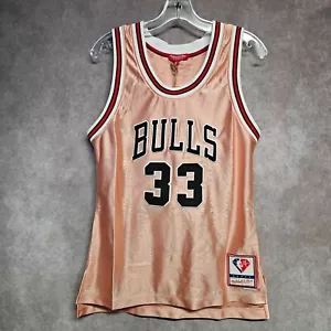 NWT Mitchell & Ness Chicago Bulls Scottie Pippen 33 Rose Gold Womens Jersey $175 - Picture 1 of 8