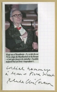 Claude Levi-Strauss (1908-2008) - Antropologo francese - Biglietto firmato + Foto - Foto 1 di 2