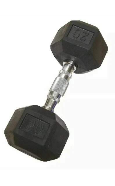 Weider DRH20 Hexagonal Rubber Dumbbell - 20lbs