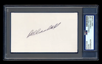 DEL CRANDALL SIGNED MINT INDEX CARD PSA/DNA AUTO MILWAUKEE BRAVES 11 X ALL STAR - Image 1 of 2