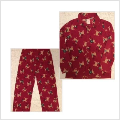 Pijama polar para niños L 10-12 Gymboree rojo invierno Navidad reno  Foto 1 de 4
