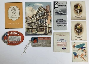 Vintage 1958 Cunard Line Queen Elizabeth Cruise Program Passenger List Menu Lot - Picture 1 of 24
