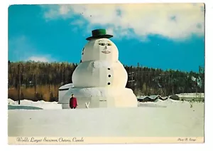 Beardmore Ontario Record Holding Pupazzo di Neve Cartolina Vintage Canadese Inverno Charm - Foto 1 di 2