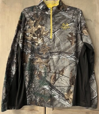 RealTree Xtra 1/4 Zip Jacket Men's Medium Camo Fleece Hunting Outdoor Stretch - Image 1 of 4