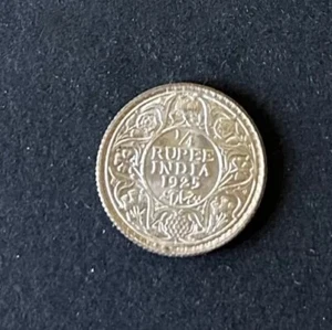 Rare 1925 1/4 Rupee British-India King George V & Emperor Vintage Silver KM#518 - Bild 1 von 8