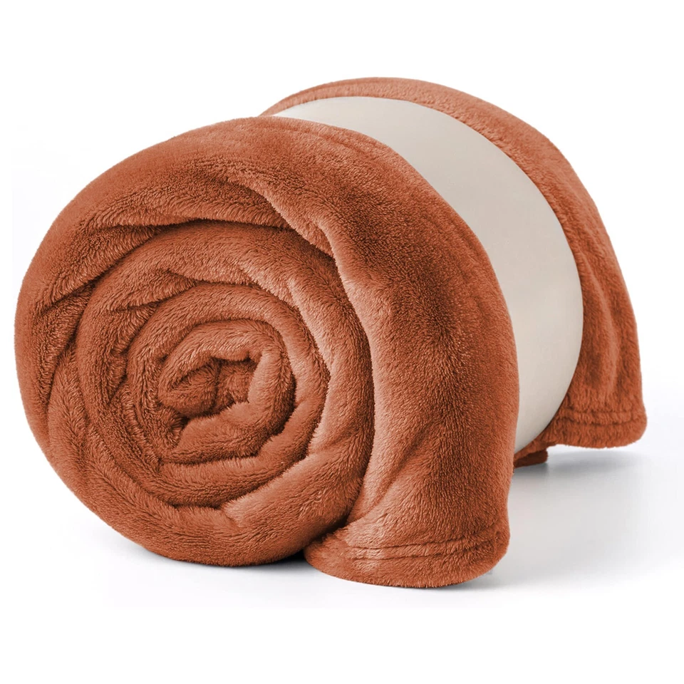Super Soft Large Fleece Blanket Sofa Bed Mink Throw Faux Fur All Season Blankets - Image 1 of 1