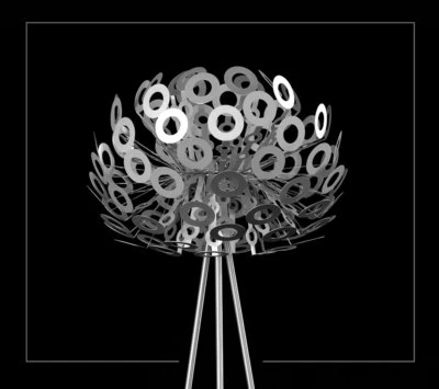 Alluminio Piantana Bella Effetto di Luce An Parete U.Coperta (Color Argento) - Immagine 1 di 2