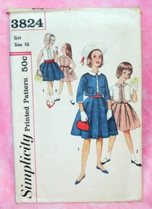 Uncut Simplicity Girls Childs Size 10 Dress Jacket & Cummerbund Pattern 3824 - Picture 1 of 2