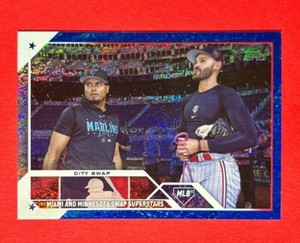 Luis Arraez / Pablo Lopez ~ 2023 Topps Update ~ Blue Foil /999 Combos City Swap