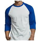 Men's T-Shirt Baseball 3/4 Sleeve Raglan Crew Neck Sports Active Jersey Tee S-3X