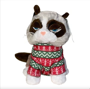 Maglione Ganz 9" Peluche Gatto Grumpy In Natale Nuovo Con Etichette - Foto 1 di 14