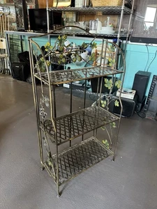 Ancien support de boulangerie pliable 3 niveaux en fer forgé vigne à raisin MIGNON - Photo 1/7