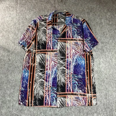 INC International Concepts Shirt Men Extra Large Black Geometric Rockabilly Club - Image 1 of 4