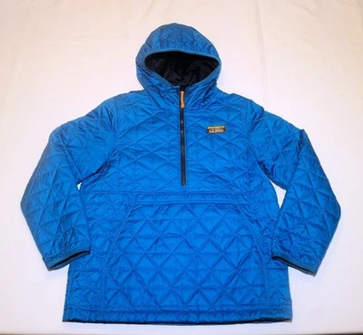 Chaqueta de nailon acolchada con capucha de 1/4 cremallera LL Bean para niñas talla 14/16 azul verdoso Foto 1 de 4