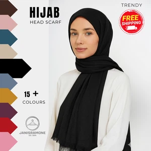 Baumwolle Modal Hijab Frauen Muslim Uni Schal Weich Halstuch Stola Islamisches Kopftuch - Bild 1 von 183